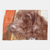 Chocolate Labradoodle Jackson Theedoek (Horizontaal)