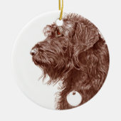 Chocolate Labradoodle Keramisch Ornament (Voorkant)