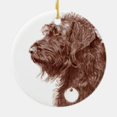 Chocolate Labradoodle Keramisch Ornament (Achterkant)