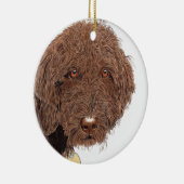 Chocolate Labradoodle Keramisch Ornament (Rechts)
