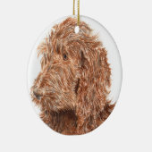 Chocolate Labradoodle Keramisch Ornament (Rechts)
