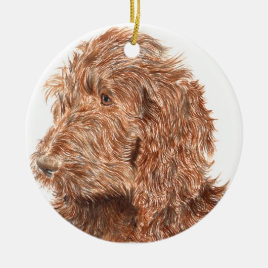 Chocolate Labradoodle Keramisch Ornament (Voorkant)