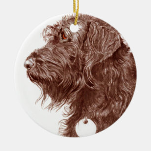 Chocolate Labradoodle Keramisch Ornament
