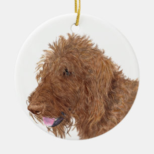 Chocolate Labradoodle Keramisch Ornament