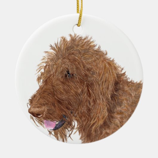 Chocolate Labradoodle Keramisch Ornament (Voorkant)
