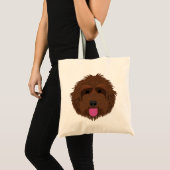 Chocolate Labradoodle Tote Bag (Voorkant (product))