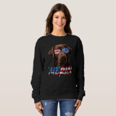 Chocolate Labrador American Flag Lab Dog 4th of J Trui (Voorkant volledig)