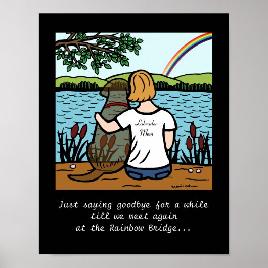 Chocolate Labrador Angel en mama Poster (Voorkant)