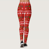 Chocolate Labrador Antlers lelijke kerstpatronen Leggings (Achterkant)