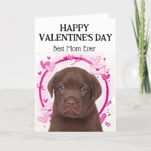 Chocolate Labrador Best Mam Custom Valentijnsdag Feestdagen Kaart