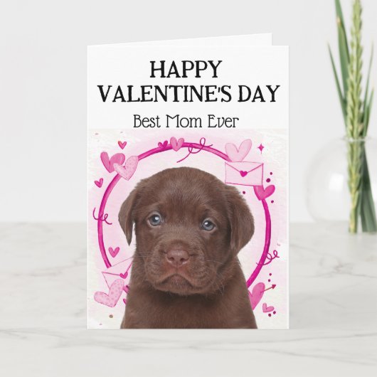 Chocolate Labrador Beste Moeder Aangepaste Valenti Feestdagen Kaart (Voorkant)