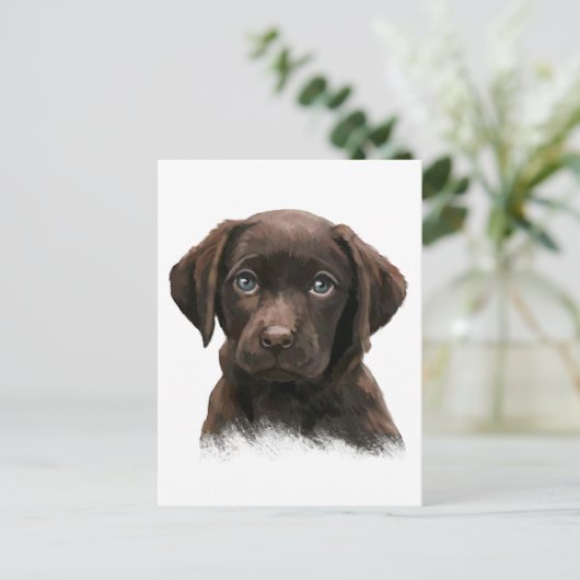 Chocolate Labrador Briefkaart (Staand voorkant)