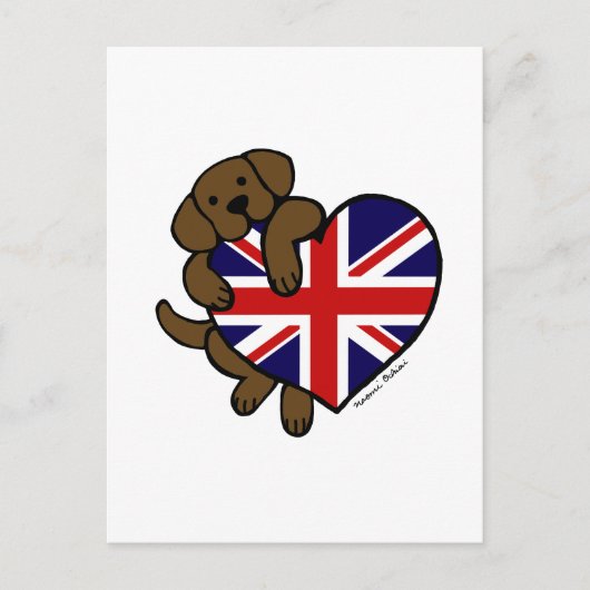 Chocolate Labrador British Heart Briefkaart (Voorkant)