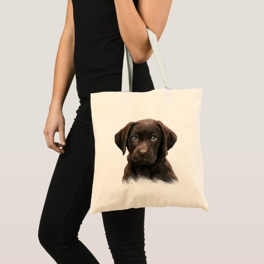 Chocolate Labrador Canvas tas (Voorkant (product))