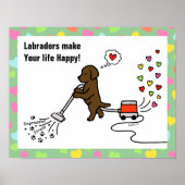 Chocolate Labrador Cartoon Poster (Voorkant)