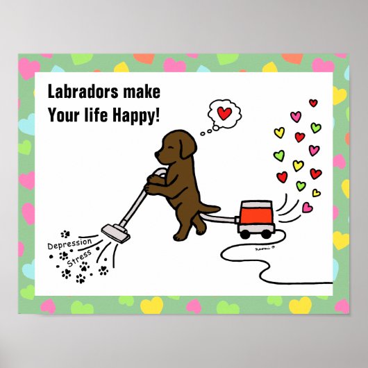 Chocolate Labrador Cartoon Poster (Voorkant)