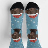 Chocolate Labrador Christmas Pet Crew Sokken (Top)
