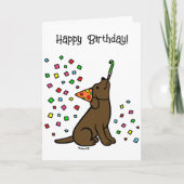 Chocolate Labrador Confetti Verjaardagsfeest Kaart (Voorkant)