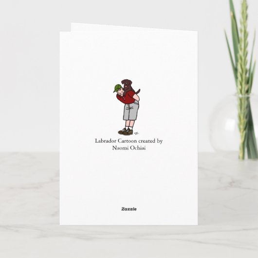 Chocolate Labrador Dad in Red Vaderdag Kaart (Achterkant)