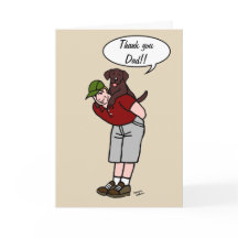 Chocolate Labrador Dad in Red Vaderdag