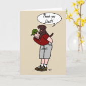 Chocolate Labrador Dad in Red Vaderdag Kaart (Gele Bloem)