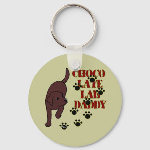Chocolate Labrador Dad Sleutelhanger