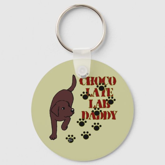 Chocolate Labrador Dad Sleutelhanger (Voorkant)