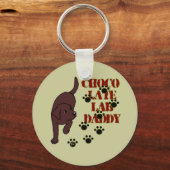 Chocolate Labrador Dad Sleutelhanger (Voorkant)