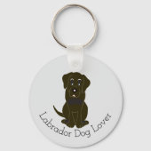 Chocolate Labrador Design Elke Kleur Achtergrond Sleutelhanger (Voorkant)