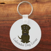 Chocolate Labrador Design Elke Kleur Achtergrond Sleutelhanger (Voorkant)