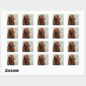 Chocolate Labrador die een slang heeft Vierkante Sticker (Vel)