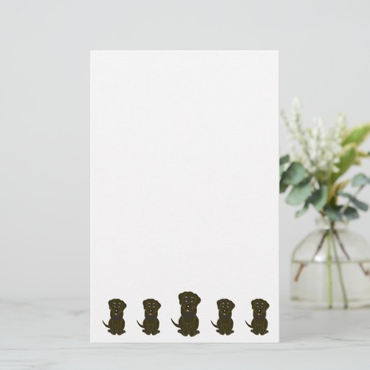 Chocolate Labrador Dog Design Briefpapier (Staand voorkant)