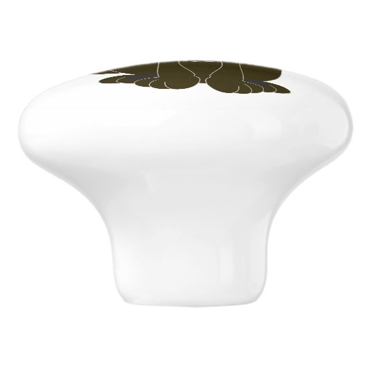 Chocolate Labrador Dog Design Keramische Knop (Zijkant)