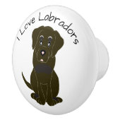 Chocolate Labrador Dog Design Keramische Knop (Rechts)
