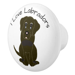 Chocolate Labrador Dog Design Keramische Knop