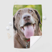 Chocolate Labrador Dog Golfhanddoek (Insitu)
