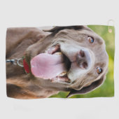 Chocolate Labrador Dog Golfhanddoek (Horizontaal)