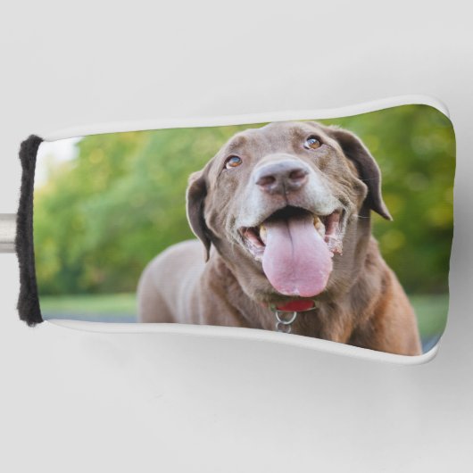 Chocolate Labrador Dog Golfheadcover (Voorkant)