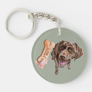 Chocolate Labrador Dog Sleutelhanger