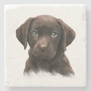 Chocolate Labrador Dog Stenen Onderzetter