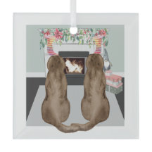 Chocolate Labrador Dogs-schaal voor kerstvisten