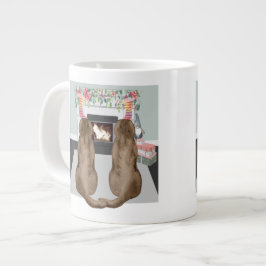Chocolate Labrador Dogs-schaal voor kerstvisten Grote Koffiekop