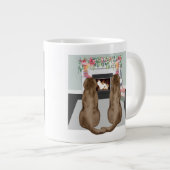 Chocolate Labrador Dogs-schaal voor kerstvisten Grote Koffiekop (Voorkant rechts)