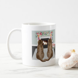 Chocolate Labrador Dogs-schaal voor kerstvisten Koffiemok