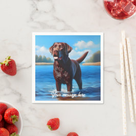 Chocolate Labrador en Blue Lake Servet