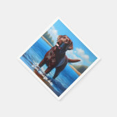 Chocolate Labrador en Blue Lake Servet (Hoek)