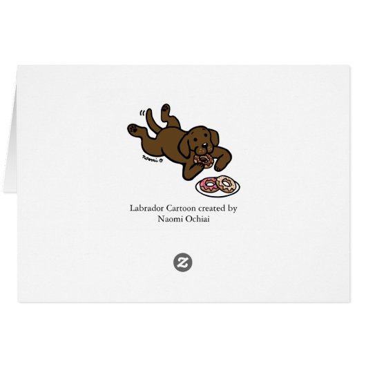 Chocolate Labrador en Doughnoten Thinking of You (Achterkant Horizontaal)