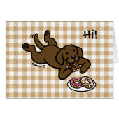 Chocolate Labrador en Doughnoten Thinking of You (Voorkant Horizontaal)