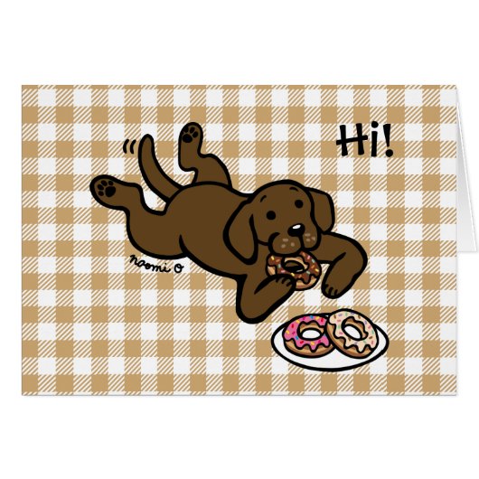 Chocolate Labrador en Doughnoten Thinking of You (Voorkant Horizontaal)
