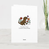 Chocolate Labrador en Green Moederdag Kaart (Achterkant)